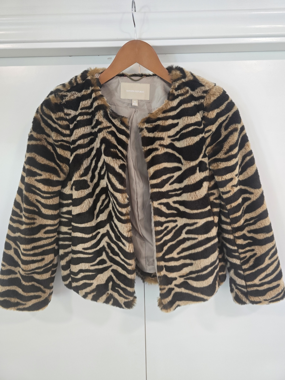 Banana Republic Faux Fur Jacket - Tan/Black